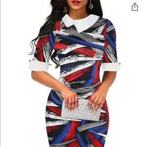 Blue Red & White BodyCon dress